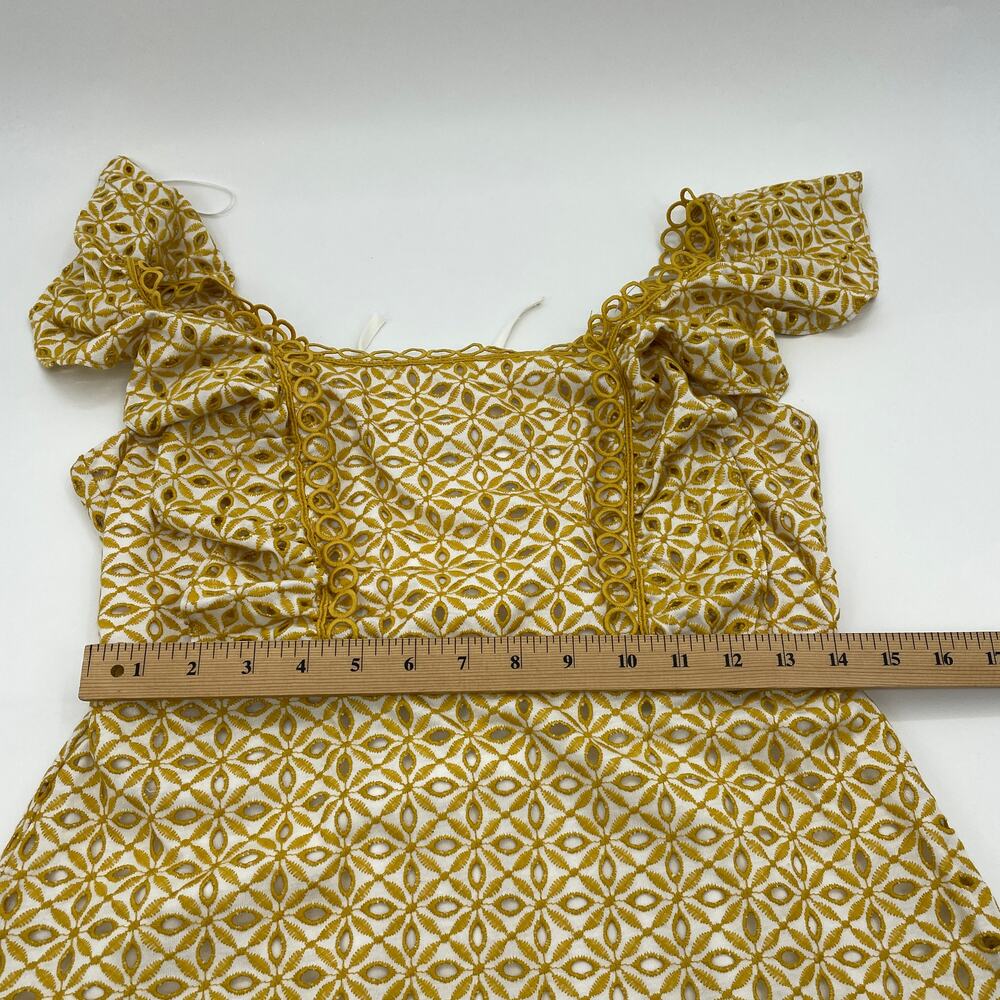New TOPSHOP Women's Dress Size 8 Broderie Eyelet Mini Ruffle Sleeveless Summer - Picture 6 of 9